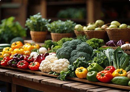 Sayuran segar untuk bahan mainan sensorik